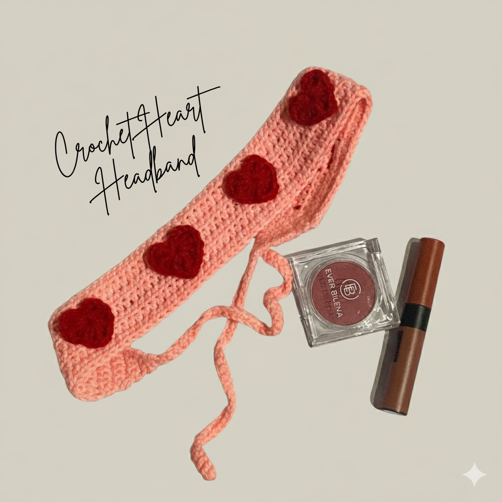 Crochet Heart Headband