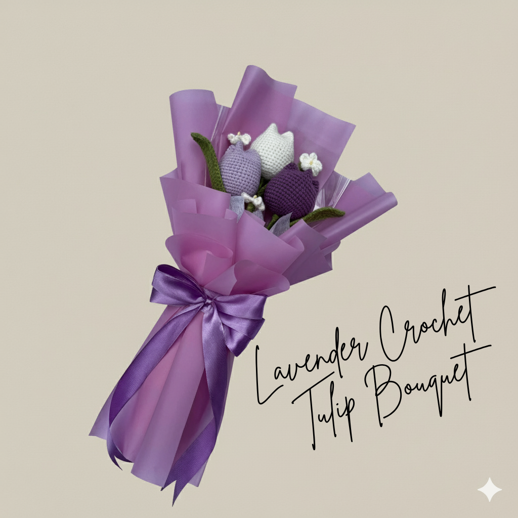 Lavender Crochet Tulip Bouquet