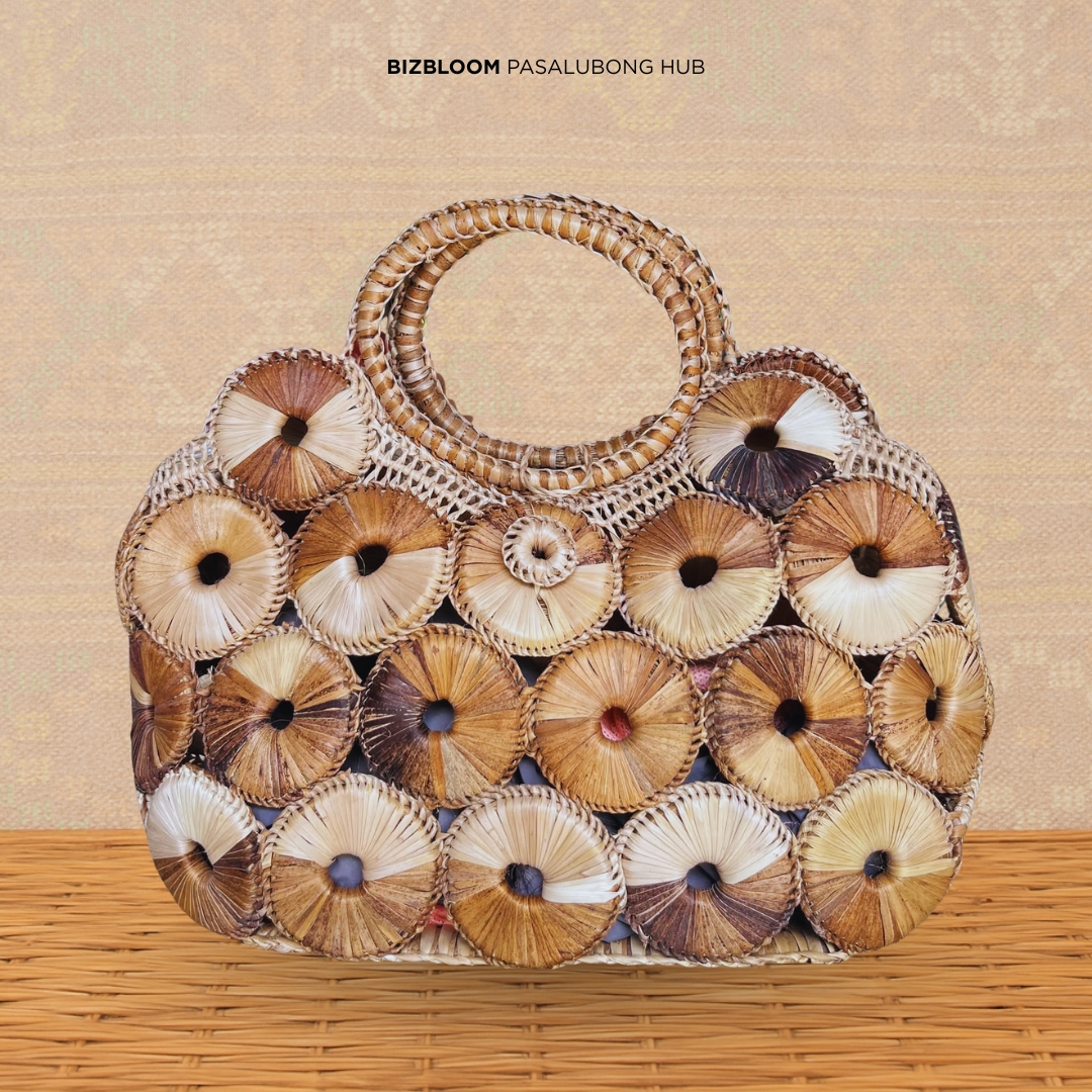 Abaca Round Pattern Handcrafted Handbag