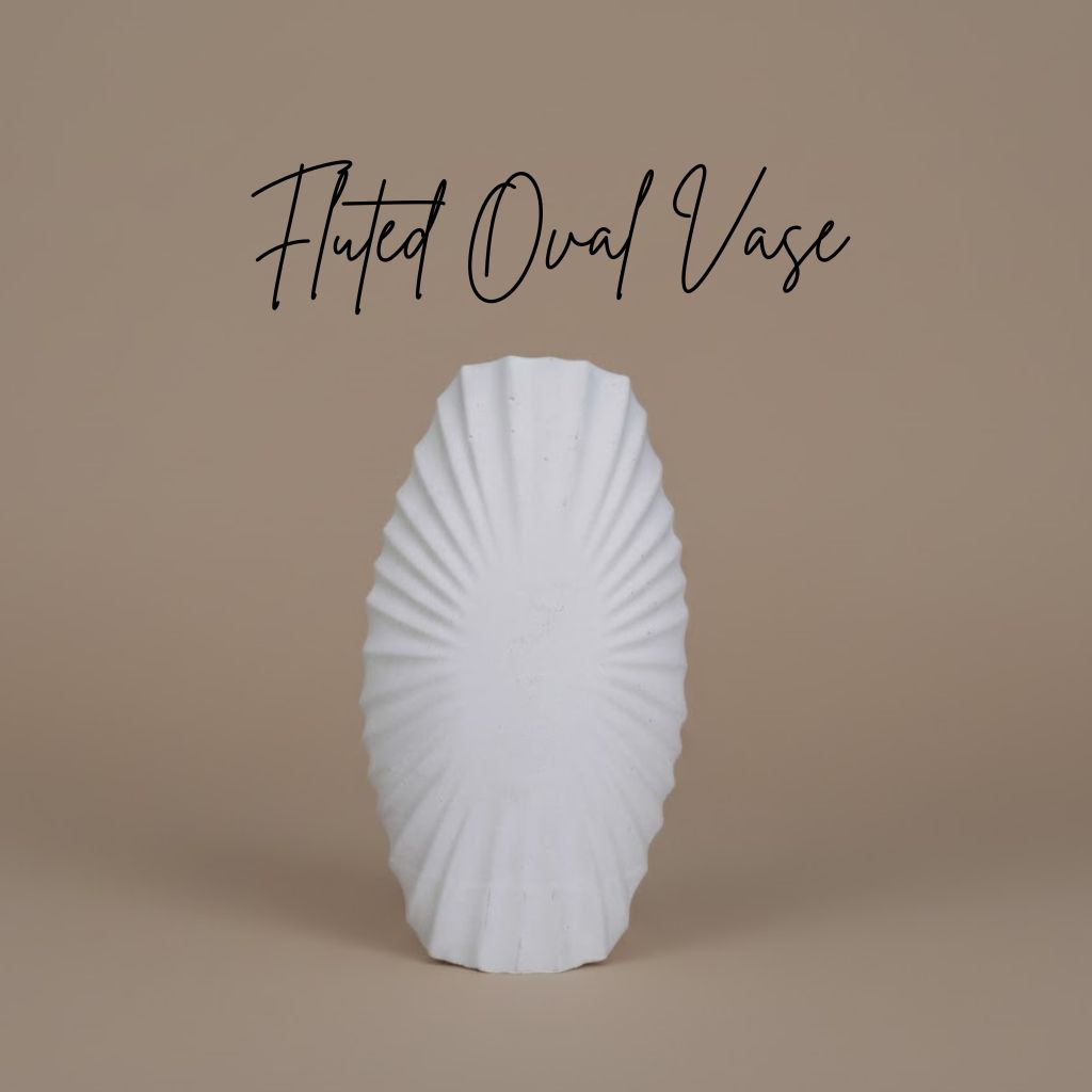 Fluted Oval Vase