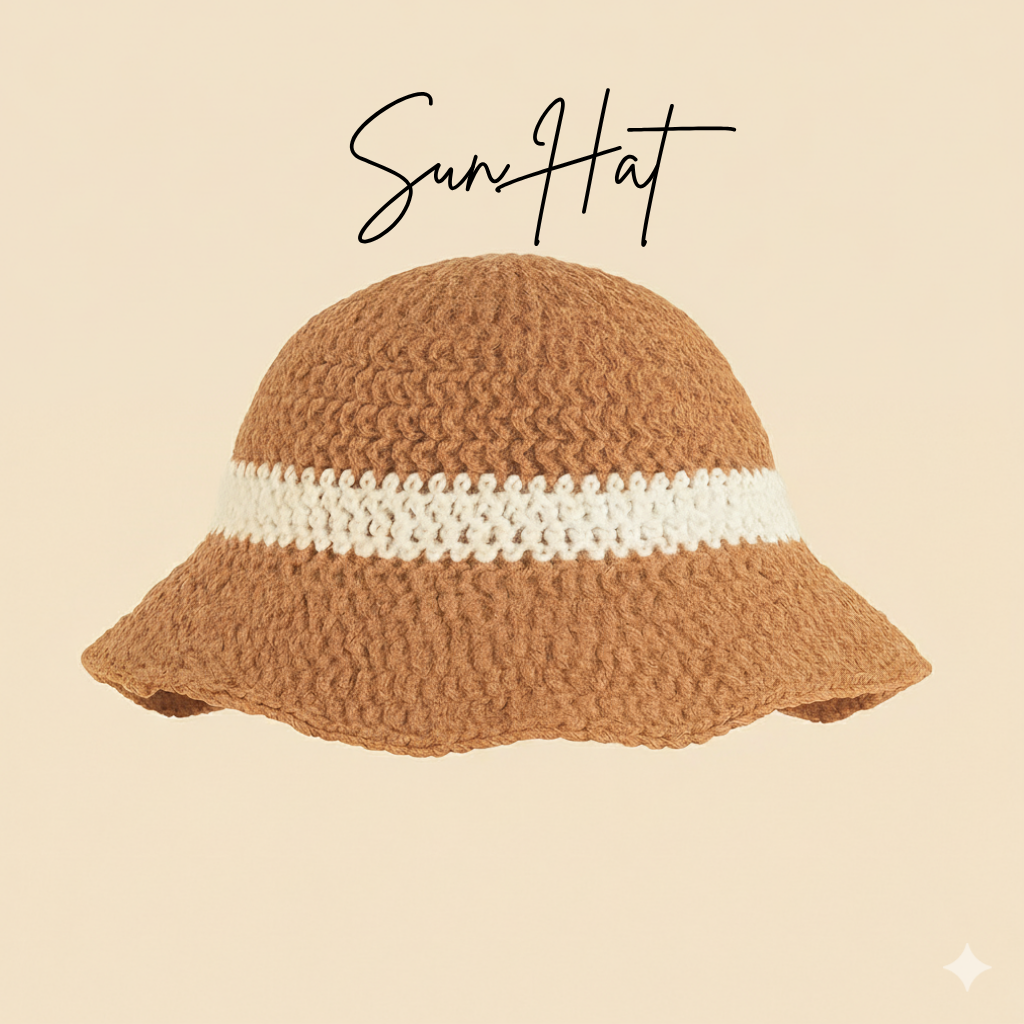 Sun Hat (Brown and White)